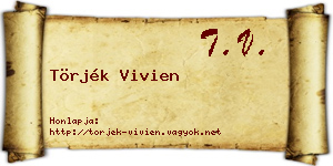 Törjék Vivien névjegykártya